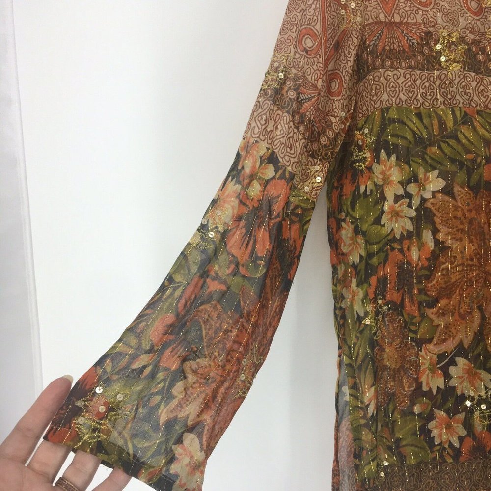 z.b.d. designs Silk/ Lurex Sheer Tunic Swim Cover - Picture 5 of 9